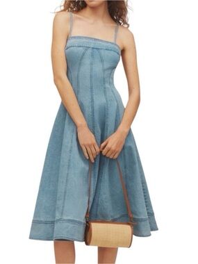 Pilcro Light Blue Denim Midi Dress Anthropologie brand